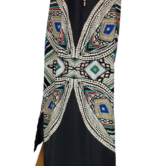 Massimo Womens Dress sz S Strapless black multicolor maxi length - Picture 6 of 8